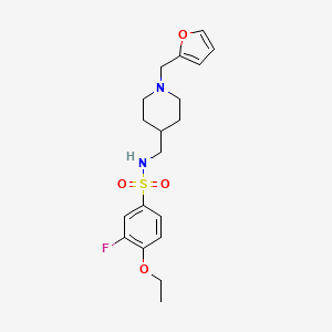 molecular formula C19H25FN2O4S B2801132 4-ethoxy-3-fluoro-N-((1-(furan-2-ylmethyl)piperidin-4-yl)methyl)benzenesulfonamide CAS No. 953204-76-7