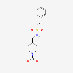 molecular formula C16H24N2O4S B2801134 Methyl 4-((2-phenylethylsulfonamido)methyl)piperidine-1-carboxylate CAS No. 1234998-82-3