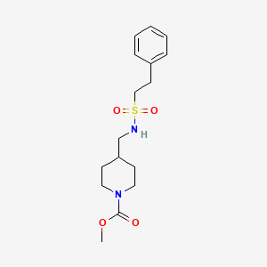 molecular formula C16H24N2O4S B2801134 甲基-4-((2-苯乙基磺酰氨基)甲基)哌啶-1-羧酸甲酯 CAS No. 1234998-82-3