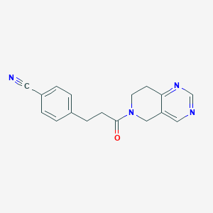 molecular formula C17H16N4O B2801136 4-(3-(7,8-dihydropyrido[4,3-d]pyrimidin-6(5H)-yl)-3-oxopropyl)benzonitrile CAS No. 1797636-99-7