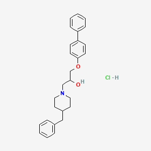 molecular formula C27H32ClNO2 B2801138 1-([1,1'-Biphenyl]-4-yloxy)-3-(4-benzylpiperidin-1-yl)propan-2-ol hydrochloride CAS No. 122432-19-3