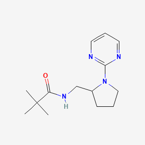molecular formula C14H22N4O B2801142 2,2-dimethyl-N-{[1-(pyrimidin-2-yl)pyrrolidin-2-yl]methyl}propanamide CAS No. 2097859-22-6