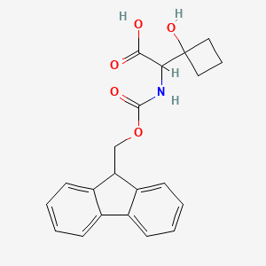molecular formula C21H21NO5 B2801143 2-(9H-芴-9-基甲氧羰基氨基)-2-(1-羟基环丁基)乙酸 CAS No. 2413870-56-9
