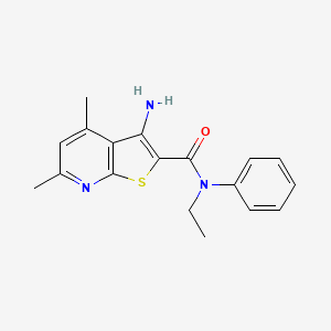 molecular formula C18H19N3OS B2801144 3-amino-N-ethyl-4,6-dimethyl-N-phenylthieno[2,3-b]pyridine-2-carboxamide CAS No. 691866-96-3