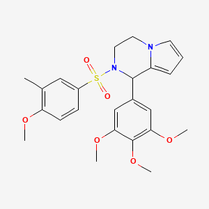 molecular formula C24H28N2O6S B2801145 2-((4-Methoxy-3-methylphenyl)sulfonyl)-1-(3,4,5-trimethoxyphenyl)-1,2,3,4-tetrahydropyrrolo[1,2-a]pyrazine CAS No. 899749-69-0
