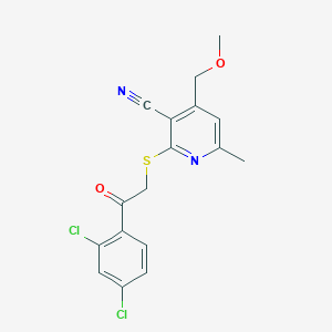 molecular formula C17H14Cl2N2O2S B280115 2-[2-(2,4-Dichloro-phenyl)-2-oxo-ethylsulfanyl]-4-methoxymethyl-6-methyl-nicotinonitrile 