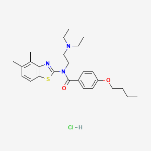 molecular formula C26H36ClN3O2S B2801157 4-butoxy-N-(2-(diethylamino)ethyl)-N-(4,5-dimethylbenzo[d]thiazol-2-yl)benzamide hydrochloride CAS No. 1215587-61-3