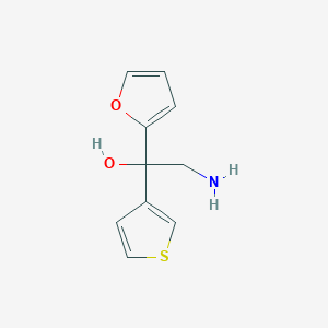 molecular formula C10H11NO2S B2801159 2-Amino-1-(furan-2-yl)-1-thiophen-3-ylethanol CAS No. 2380095-74-7