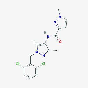 molecular formula C17H17Cl2N5O B280116 N-[1-(2,6-dichlorobenzyl)-3,5-dimethyl-1H-pyrazol-4-yl]-1-methyl-1H-pyrazole-3-carboxamide 