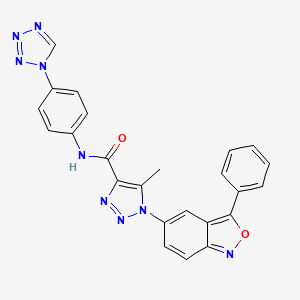 molecular formula C24H17N9O2 B2801163 5-methyl-1-(3-phenyl-2,1-benzoxazol-5-yl)-N-[4-(1H-tetrazol-1-yl)phenyl]-1H-1,2,3-triazole-4-carboxamide CAS No. 951897-42-0