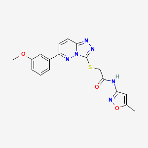 molecular formula C18H16N6O3S B2801164 2-((6-(3-methoxyphenyl)-[1,2,4]triazolo[4,3-b]pyridazin-3-yl)thio)-N-(5-methylisoxazol-3-yl)acetamide CAS No. 891095-71-9