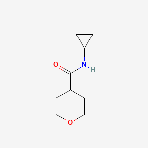 molecular formula C9H15NO2 B2801167 2H-Pyran-4-carboxamide, N-cyclopropyltetrahydro- CAS No. 950605-08-0