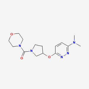 molecular formula C15H23N5O3 B2801169 (3-((6-(Dimethylamino)pyridazin-3-yl)oxy)pyrrolidin-1-yl)(morpholino)methanone CAS No. 2034582-82-4