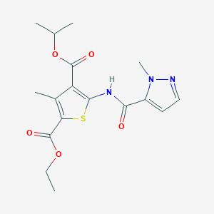 molecular formula C17H21N3O5S B280117 2-ethyl 4-isopropyl 3-methyl-5-{[(1-methyl-1H-pyrazol-5-yl)carbonyl]amino}-2,4-thiophenedicarboxylate 