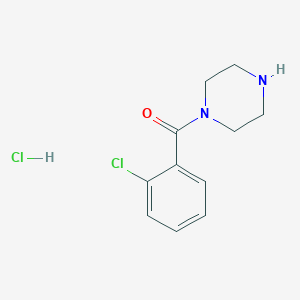 molecular formula C11H14Cl2N2O B2801174 1-(2-Chlorobenzoyl)piperazine hydrochloride CAS No. 13754-45-5; 57238-82-1