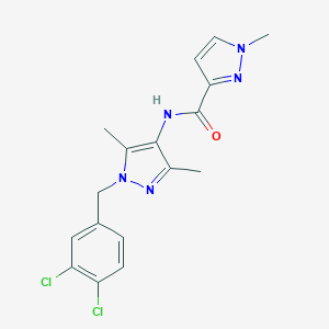 molecular formula C17H17Cl2N5O B280118 N-[1-(3,4-dichlorobenzyl)-3,5-dimethyl-1H-pyrazol-4-yl]-1-methyl-1H-pyrazole-3-carboxamide 