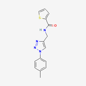 molecular formula C15H14N4OS B2801184 N-[[1-(4-Methylphenyl)triazol-4-yl]methyl]thiophene-2-carboxamide CAS No. 2380057-22-5