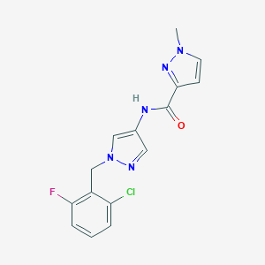 molecular formula C15H13ClFN5O B280119 N-[1-(2-chloro-6-fluorobenzyl)-1H-pyrazol-4-yl]-1-methyl-1H-pyrazole-3-carboxamide 