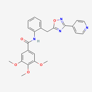 molecular formula C24H22N4O5 B2801192 3,4,5-trimethoxy-N-(2-((3-(pyridin-4-yl)-1,2,4-oxadiazol-5-yl)methyl)phenyl)benzamide CAS No. 1797067-90-3