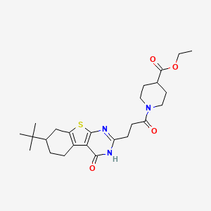 Ethyl 1-[3-(7-tert-butyl-4-oxo-3,4,5,6,7,8-hexahydro[1]benzothieno[2,3-d]pyrimidin-2-yl)propanoyl]piperidine-4-carboxylate