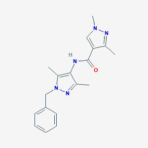 molecular formula C18H21N5O B280120 N-(1-benzyl-3,5-dimethyl-1H-pyrazol-4-yl)-1,3-dimethyl-1H-pyrazole-4-carboxamide 