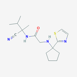 N-(1-cyano-1,2-dimethylpropyl)-2-{[1-(1,3-thiazol-2-yl)cyclopentyl]amino}acetamide