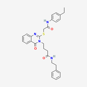 4-(2-((2-((4-ethylphenyl)amino)-2-oxoethyl)thio)-4-oxoquinazolin-3(4H)-yl)-N-phenethylbutanamide