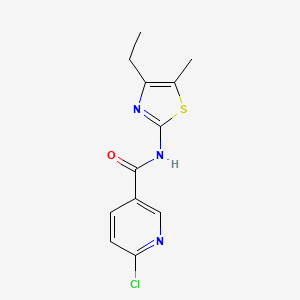 molecular formula C12H12ClN3OS B2801203 6-chloro-N-(4-ethyl-5-methyl-1,3-thiazol-2-yl)pyridine-3-carboxamide CAS No. 1211807-70-3