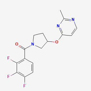 molecular formula C16H14F3N3O2 B2801212 2-Methyl-4-{[1-(2,3,4-trifluorobenzoyl)pyrrolidin-3-yl]oxy}pyrimidine CAS No. 2097933-06-5