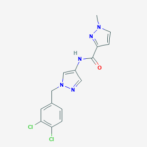 molecular formula C15H13Cl2N5O B280122 N-[1-(3,4-dichlorobenzyl)-1H-pyrazol-4-yl]-1-methyl-1H-pyrazole-3-carboxamide 