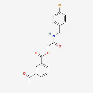 molecular formula C18H16BrNO4 B2801224 2-((4-溴苯甲基)氨基)-2-氧乙基-3-乙酰基苯甲酸酯 CAS No. 1794844-86-2