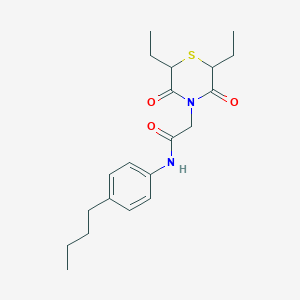 B2801225 N-(4-butylphenyl)-2-(2,6-diethyl-3,5-dioxothiomorpholin-4-yl)acetamide CAS No. 868215-75-2