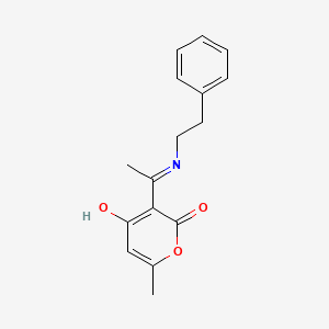 B2801230 (E)-6-methyl-3-(1-(phenethylamino)ethylidene)-2H-pyran-2,4(3H)-dione CAS No. 412322-29-3