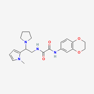 B2801232 N1-(2,3-dihydrobenzo[b][1,4]dioxin-6-yl)-N2-(2-(1-methyl-1H-pyrrol-2-yl)-2-(pyrrolidin-1-yl)ethyl)oxalamide CAS No. 1049421-43-3