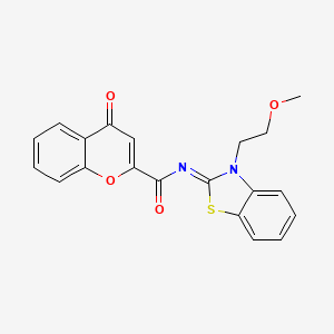B2801234 N-[3-(2-methoxyethyl)-1,3-benzothiazol-2-ylidene]-4-oxochromene-2-carboxamide CAS No. 864975-57-5