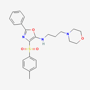 molecular formula C23H27N3O4S B2801236 4-(4-methylphenyl)sulfonyl-N-(3-morpholin-4-ylpropyl)-2-phenyl-1,3-oxazol-5-amine CAS No. 377766-03-5