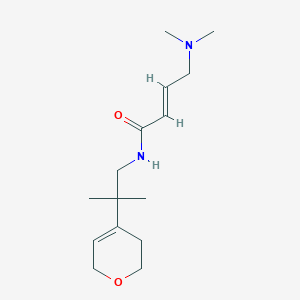 B2801238 (E)-N-[2-(3,6-Dihydro-2H-pyran-4-yl)-2-methylpropyl]-4-(dimethylamino)but-2-enamide CAS No. 2411336-43-9