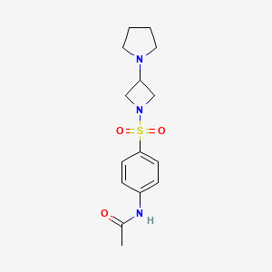 molecular formula C15H21N3O3S B2801249 N-[4-(3-Pyrrolidin-1-ylazetidin-1-yl)sulfonylphenyl]acetamide CAS No. 2310140-58-8