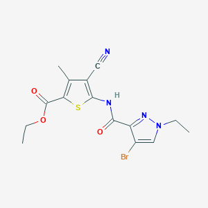 ethyl 5-{[(4-bromo-1-ethyl-1H-pyrazol-3-yl)carbonyl]amino}-4-cyano-3-methyl-2-thiophenecarboxylate