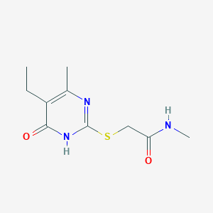 molecular formula C10H15N3O2S B2801255 2-((5-ethyl-4-methyl-6-oxo-1,6-dihydropyrimidin-2-yl)thio)-N-methylacetamide CAS No. 552309-39-4