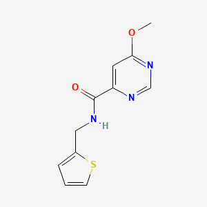 molecular formula C11H11N3O2S B2801260 6-methoxy-N-(thiophen-2-ylmethyl)pyrimidine-4-carboxamide CAS No. 2034633-11-7