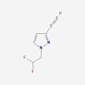 molecular formula C7H6F2N2 B2801261 1-(2,2-Difluoroethyl)-3-ethynylpyrazole CAS No. 2470439-10-0