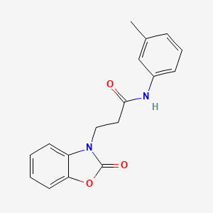 molecular formula C17H16N2O3 B2801264 3-(2-Oxo-benzooxazol-3-yl)-N-m-tolyl-propionamide CAS No. 851989-08-7