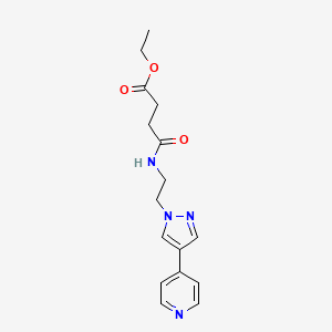 molecular formula C16H20N4O3 B2801266 ethyl 3-({2-[4-(pyridin-4-yl)-1H-pyrazol-1-yl]ethyl}carbamoyl)propanoate CAS No. 2034372-61-5