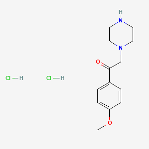 molecular formula C13H20Cl2N2O2 B2801267 1-(4-Methoxyphenyl)-2-(piperazin-1-yl)ethan-1-one dihydrochloride CAS No. 685138-19-6