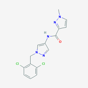 molecular formula C15H13Cl2N5O B280128 N-[1-(2,6-dichlorobenzyl)-1H-pyrazol-4-yl]-1-methyl-1H-pyrazole-3-carboxamide 