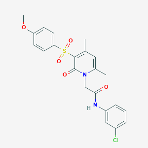 molecular formula C22H21ClN2O5S B2801287 N-(3-chlorophenyl)-2-(3-((4-methoxyphenyl)sulfonyl)-4,6-dimethyl-2-oxopyridin-1(2H)-yl)acetamide CAS No. 1189908-80-2