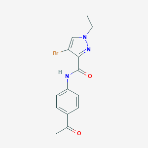 molecular formula C14H14BrN3O2 B280129 N-(4-acetylphenyl)-4-bromo-1-ethyl-1H-pyrazole-3-carboxamide 
