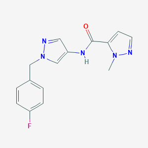 molecular formula C15H14FN5O B280130 N-[1-(4-fluorobenzyl)-1H-pyrazol-4-yl]-1-methyl-1H-pyrazole-5-carboxamide 