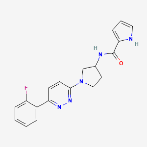 molecular formula C19H18FN5O B2801301 N-{1-[6-(2-fluorophenyl)pyridazin-3-yl]pyrrolidin-3-yl}-1H-pyrrole-2-carboxamide CAS No. 1396759-13-9